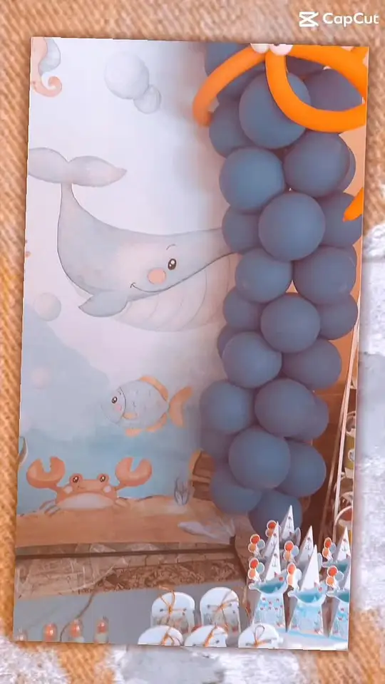Aniversário com tema fundo do mar, baleia, polvo de balões e Stitch